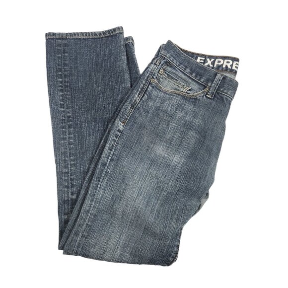Express Men's Slim Fit Jeans 32x31 Straight Leg Denim Blue - Picture 5 of 6